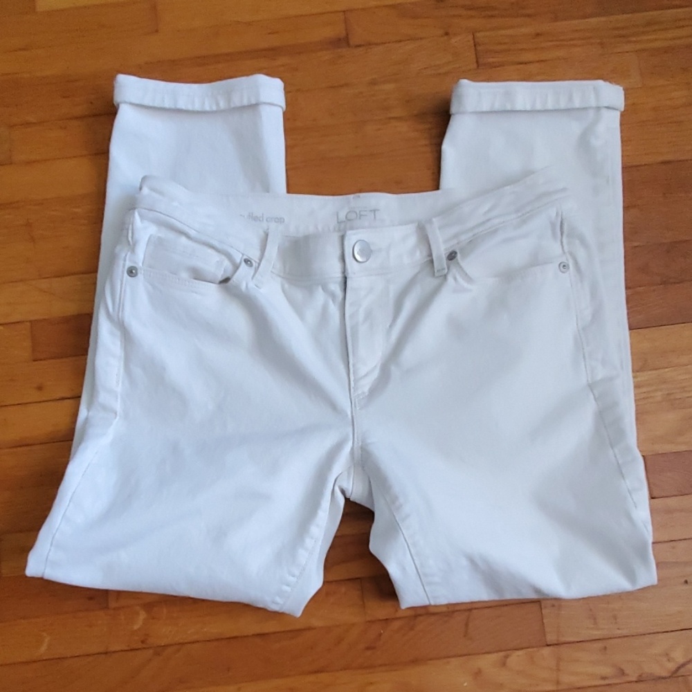 White Loft crop jeans